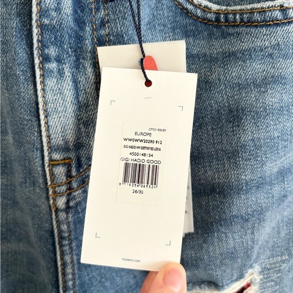 Gigi Hadid x Tommy Hilfiger high waisted destroyed lexia jeans size 26x30 new - Picture 7 of 8